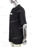 Custom Print Logo Screen Printing Cotton Black Oversize Men T Shirt