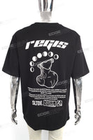 Custom Print Logo Screen Printing Cotton Black Oversize Men T Shirt