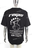 Custom Print Logo Screen Printing Cotton Black Oversize Men T Shirt