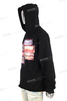 High Quality Digital Print Custom Men Black Pullover Hoodie