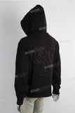 Wholesale Men Hooded Plain Blank Black Raw Hem Cut Pullover Hoodies With Pocket