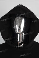 Wholesale Men Hooded Plain Blank Black Raw Hem Cut Pullover Hoodies With Pocket