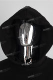 Wholesale Men Hooded Plain Blank Black Raw Hem Cut Pullover Hoodies With Pocket