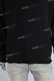 Wholesale Men Hooded Plain Blank Black Raw Hem Cut Pullover Hoodies With Pocket