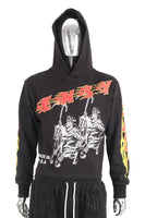 Low MOQ Custom High Quality Long Sleeve Men Black Pullover Hoodie
