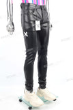 Men Fahsion Streetwear Motorcycle Black Skinny Leather Pants