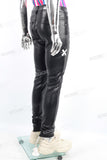 Men Fahsion Streetwear Motorcycle Black Skinny Leather Pants