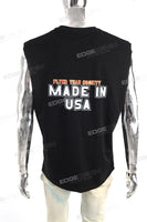 Custom Plus Size Round Neck Digital Printed Men Black Sleeveless T Shirt