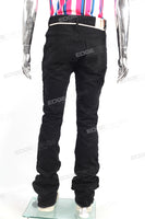 High Quality Men Fashion Stree Wear Custom Black Stacked Flare Jeans