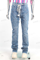 High Quality Men Fashion Stree Wear Custom Black Stacked Flare Jeans