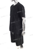 Wholesale Custom Embossing Men Black Cotton T Shrts And Shorts Set