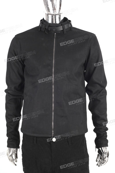 Custom High Quality Men Slim Fit Black Zip Up Jacket