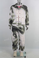 Full Digital Print Custom Men Denim Jacket And Baggy Jeans Set
