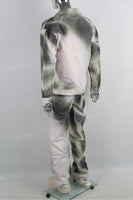 Full Digital Print Custom Men Denim Jacket And Baggy Jeans Set