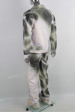 Full Digital Print Custom Men Denim Jacket And Baggy Jeans Set