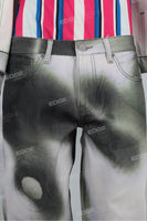 Full Digital Print Custom Men Denim Jacket And Baggy Jeans Set