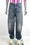 Wholesale Digit Print Denim Trousers Men Distressed Baggy Jeans Pants