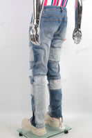 Men Denim Patchwork Design Custom Distressed Ripped Jeans