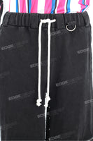 Men Drawstring Black Fashion Streetwear Baggy Sweatpants