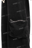 Men Drawstring Black Fashion Streetwear Baggy Sweatpants