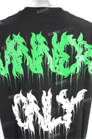 Hot Sale Summer Men Black Cotton Screen Printing Drop Shoulder T Shirt