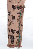 Men Fashion Design Cargo Tassel Tapestry Pants