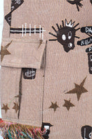 Men Fashion Design Cargo Tassel Tapestry Pants