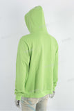 Men Green Screen Printing No String Oversized Cotton Pullover Hoodies