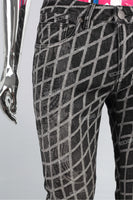 Customized Fashion Jacquard Denim Pants Skinny Flare Jeans For Men