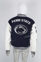 High Quality Embroidery Leather Sleeve Bomber Letterman Men Varsity Jacket