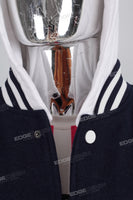High Quality Embroidery Leather Sleeve Bomber Letterman Men Varsity Jacket