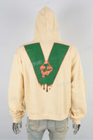 Custom Logo No drawstring Men Puff Print Pullover Hoodie