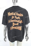 Men's Oversize Screen Printing Vintage Wash Cotton T Shirt