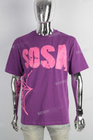 Summer Casual Luxury Purple Mock Neck Loose Oversize Custom Men T Sshirt