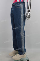Custom Casual Loose Men Patchwork Straight Regular Denim Jeans