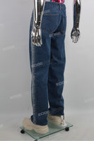 Custom Casual Loose Men Patchwork Straight Regular Denim Jeans