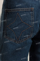 Custom Casual Loose Men Patchwork Straight Regular Denim Jeans