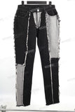 Men's Fashion Streetwear Trousers Custom Denim Patchwork Jeans For Men