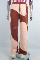 High Quality Custom Men Straight Cotton Patchwork Sweatpants With Drawstring
