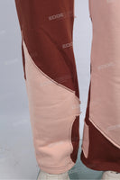 High Quality Custom Men Straight Cotton Patchwork Sweatpants With Drawstring