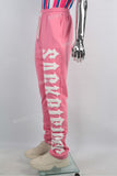 OEM/ODM Custom Men Pink Puff Print Stacked Sweatpants With Pocket