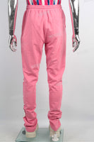 OEM/ODM Custom Men Pink Puff Print Stacked Sweatpants With Pocket