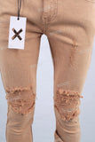 Fashion Jeans Trousers Streetwear Men Ripped Skinny Flare Denim Jeans Pants