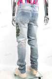 Custom Distressed Denim Pants High Quality Men Ripped Stacked Jeans