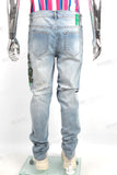 Custom Distressed Denim Pants High Quality Men Ripped Stacked Jeans