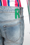 Custom Distressed Denim Pants High Quality Men Ripped Stacked Jeans