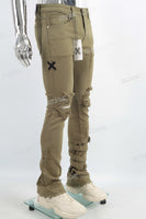 OEM ODM Custom Men Denim Streetwear Flare Ripped Skinny Jeans