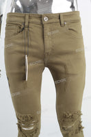 OEM ODM Custom Men Denim Streetwear Flare Ripped Skinny Jeans