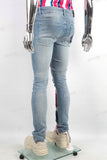 Custom Embroidery Ripped Skinny Distressed Men Denim Jacket Jeans Set