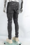 Men Jeans Custom Streetwear Fashion Vintage Wash Embroidery Patch Skinny Ripped Denim Jeans